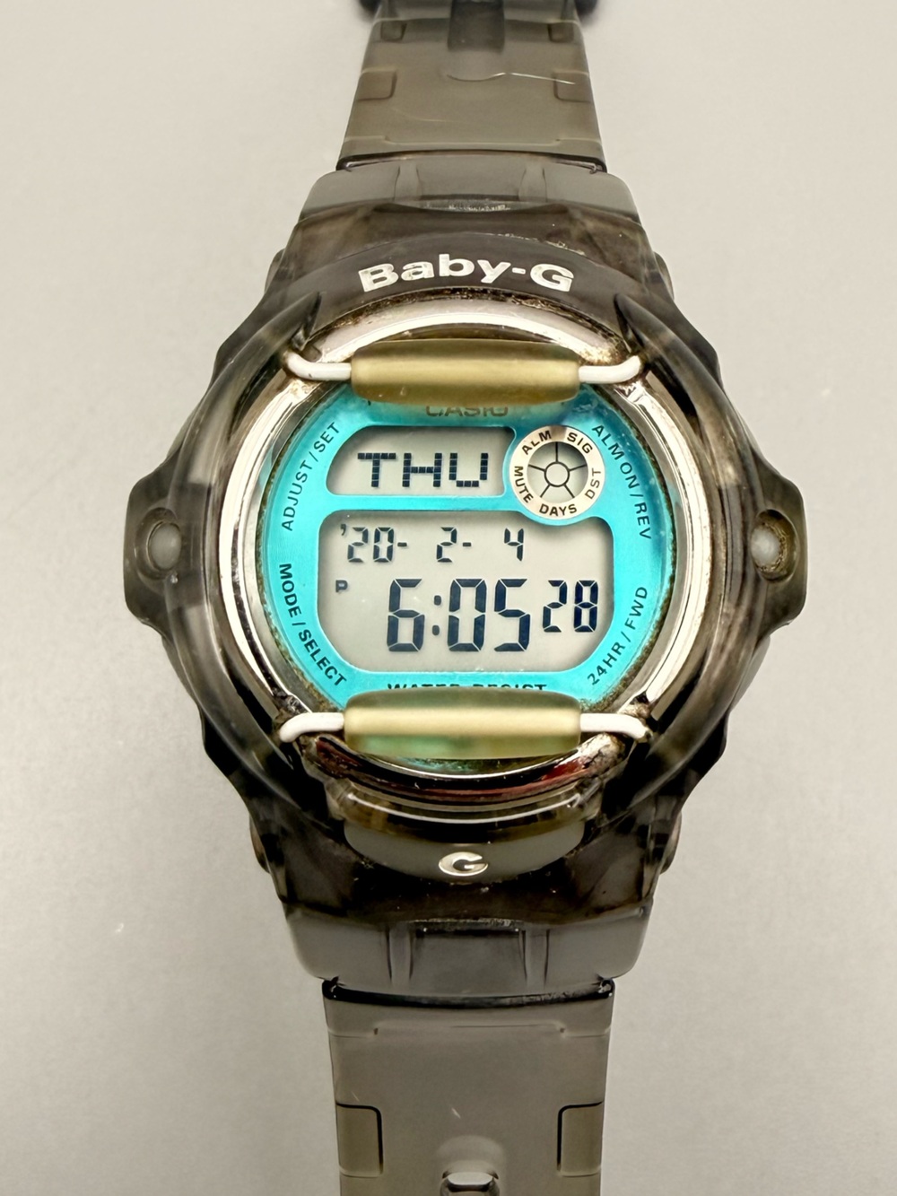 Casio Baby-G 3252 BG169R Translucent Gray smoked color blue face